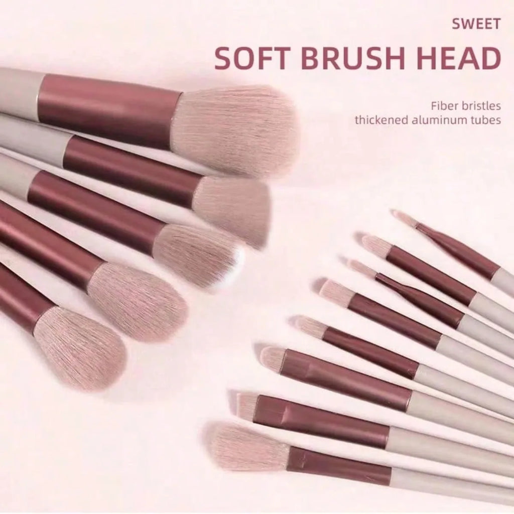 13 Soft Makeup Brushes Set with Perfect Soft Pouch - Premium Makeup Tools,Made of High Quality Fibers,Girly Fashion Items