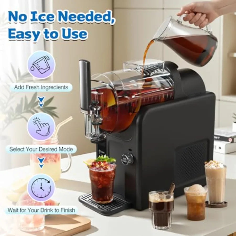 68 Oz 2-In-1 Soft Serve Ice Cream Slushie Machine for Home with 6 Pre-Set Modes No Ice Needed Frozen Drink Maker for Margarita