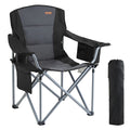 Succebuy Camping Folding Chair for Adults Portable Quad Lumbar Back Padded Arm Chairs with Side Pockets for Beach, Lawn, Picnic