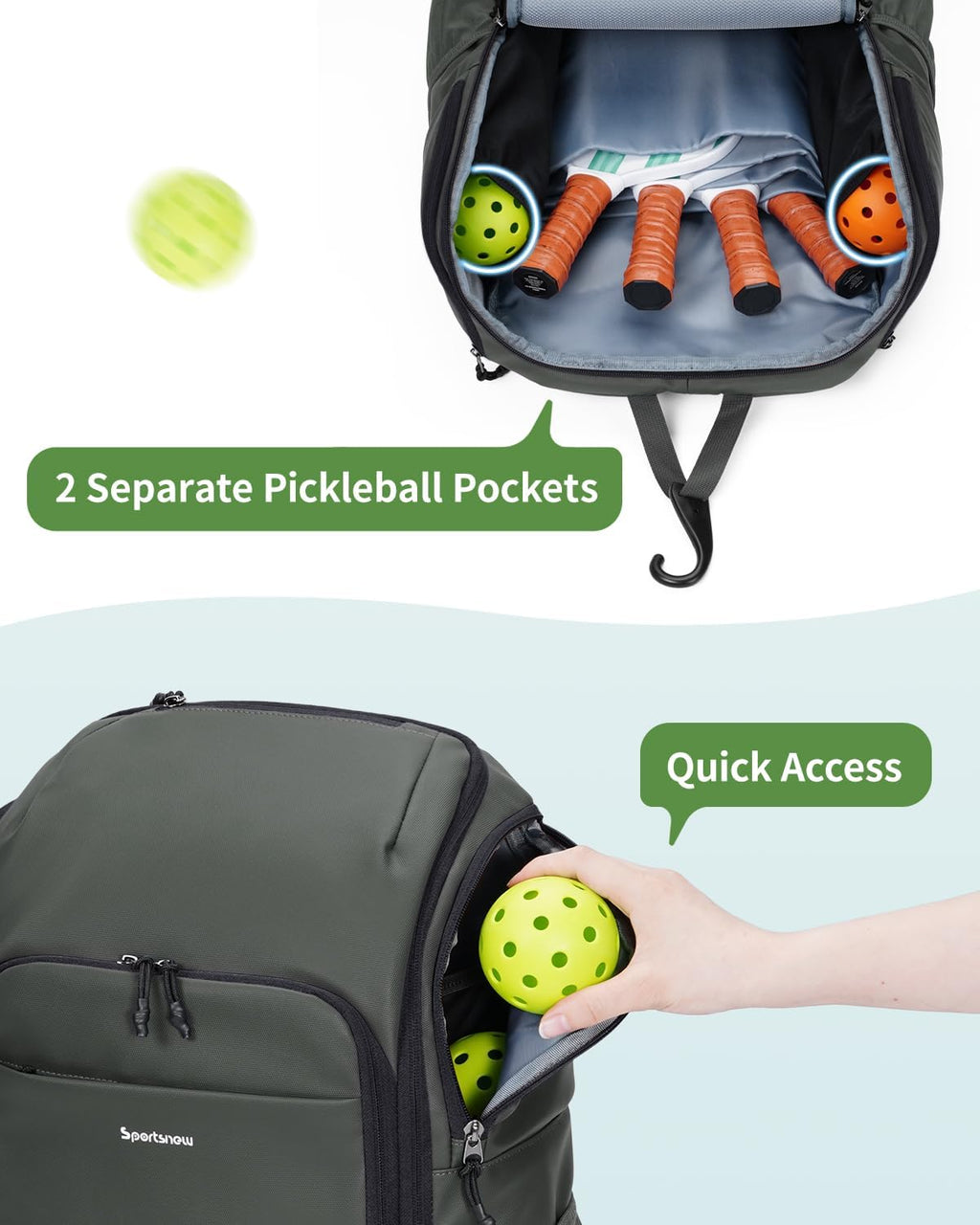 Premium Pickleball Bag Large Sports Pickleball Backpack with Shoe Compartment 