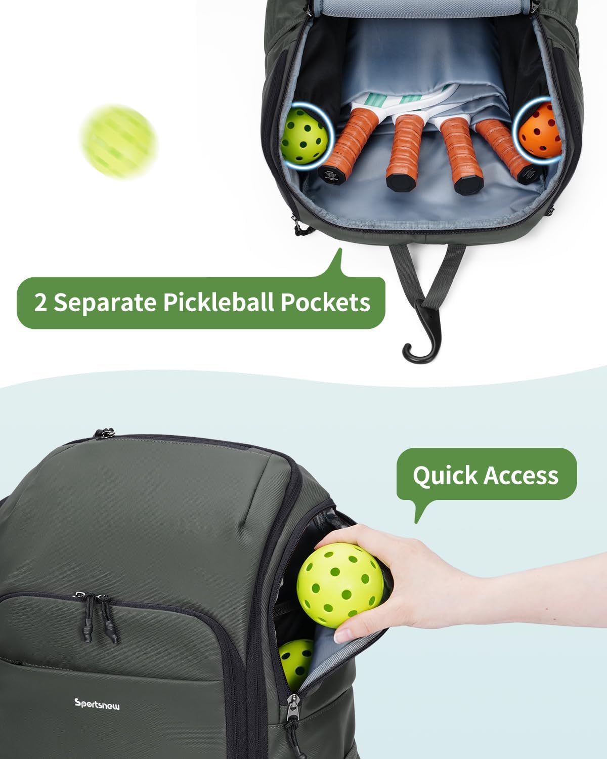 Premium Pickleball Bag Large Sports Pickleball Backpack with Shoe Compartment 