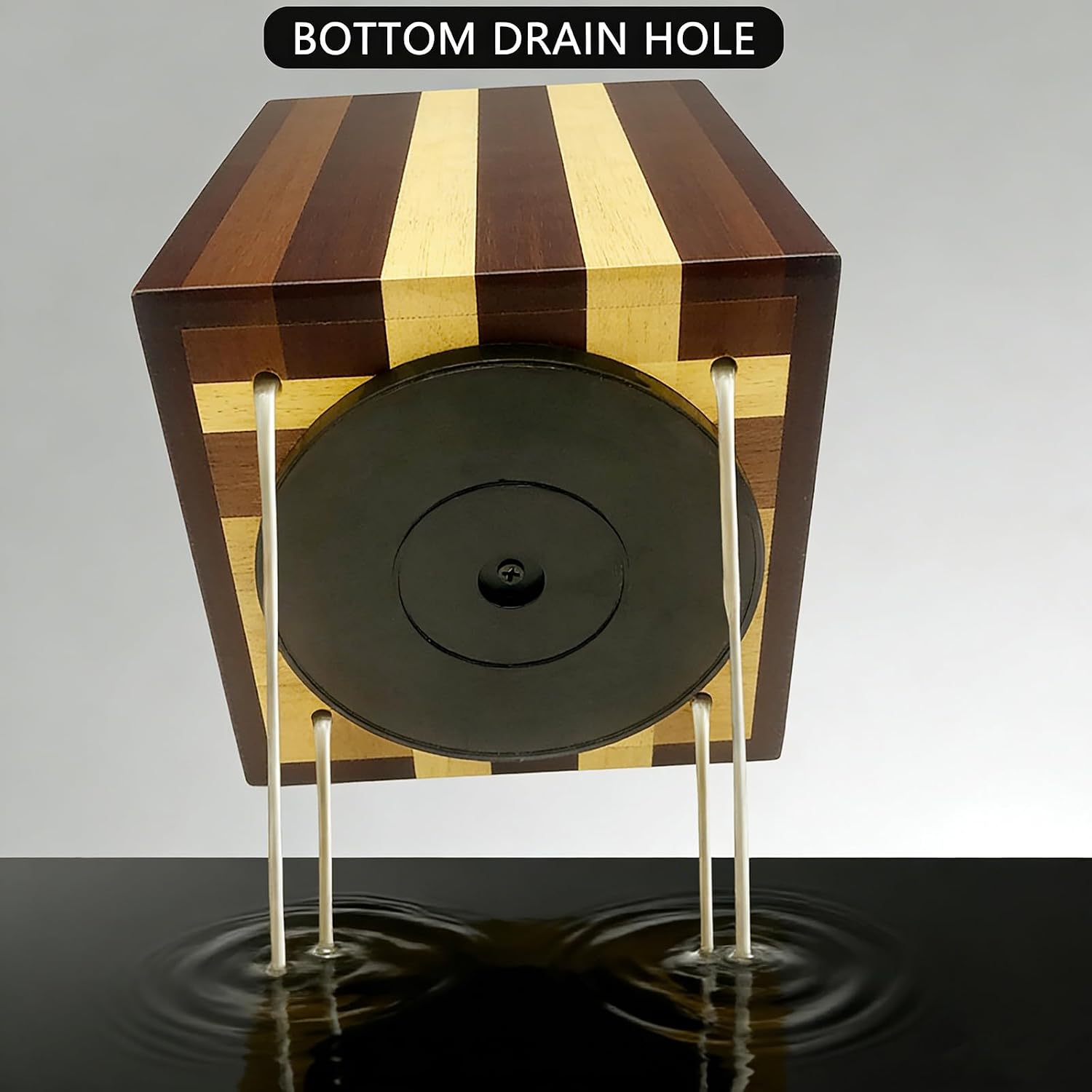 360° Rotating Magnetic Wooden Knife Block for Kitchen without Knives 
