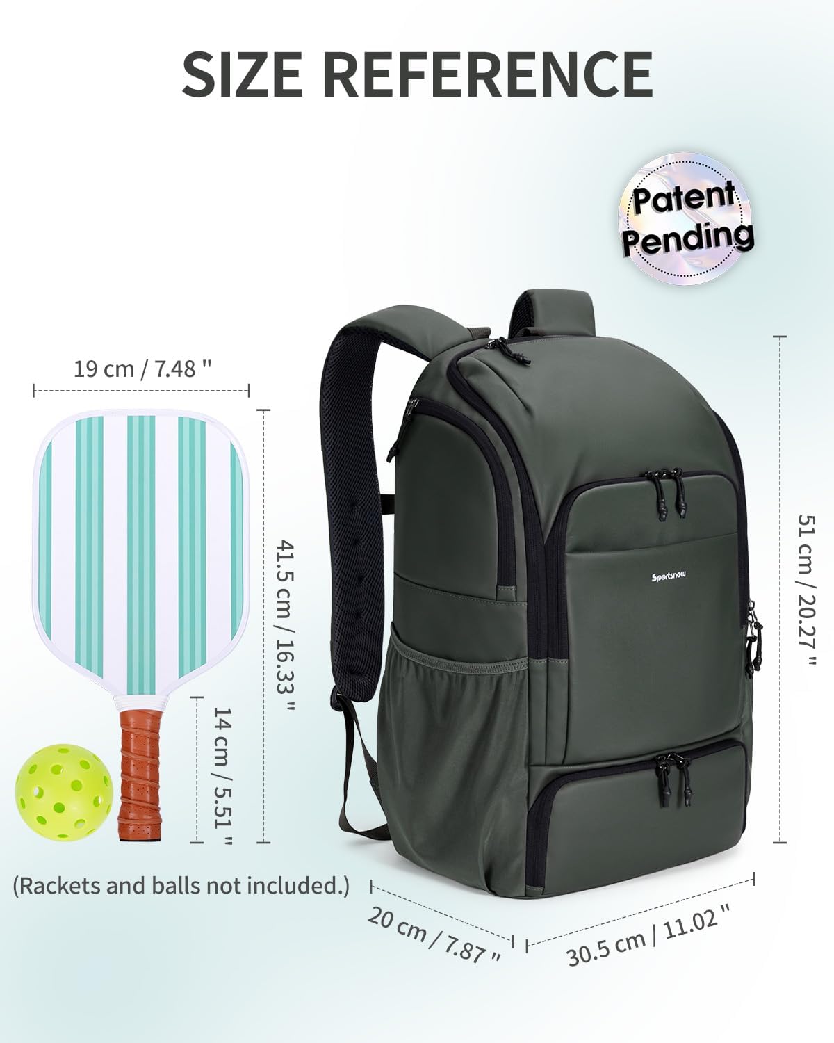 Premium Pickleball Bag Large Sports Pickleball Backpack with Shoe Compartment 
