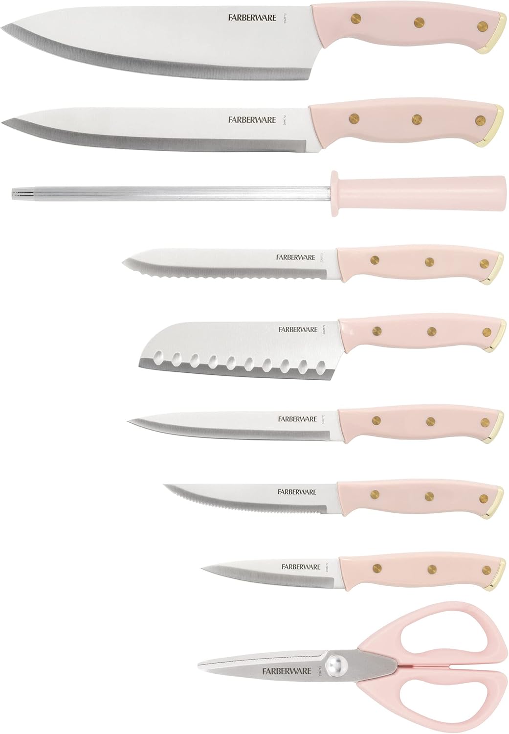 15-Piece Knife Block Set with Black Soft-Grip Handles and Graphite Block 