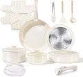 Premium Ceramic Cookware Set Non Toxic with Detachable Handles