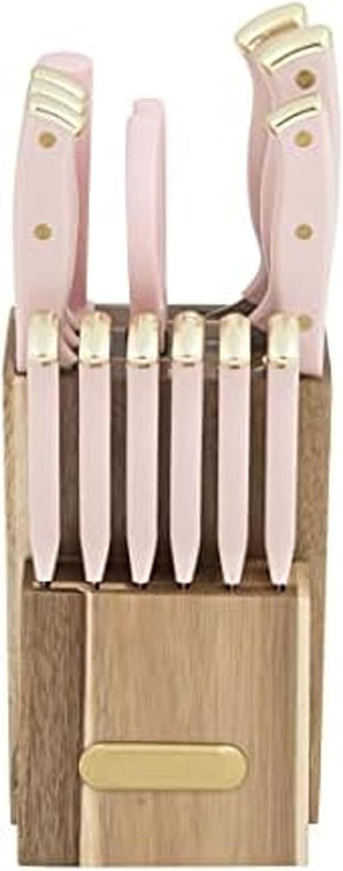 15-Piece Knife Block Set with Black Soft-Grip Handles and Graphite Block 