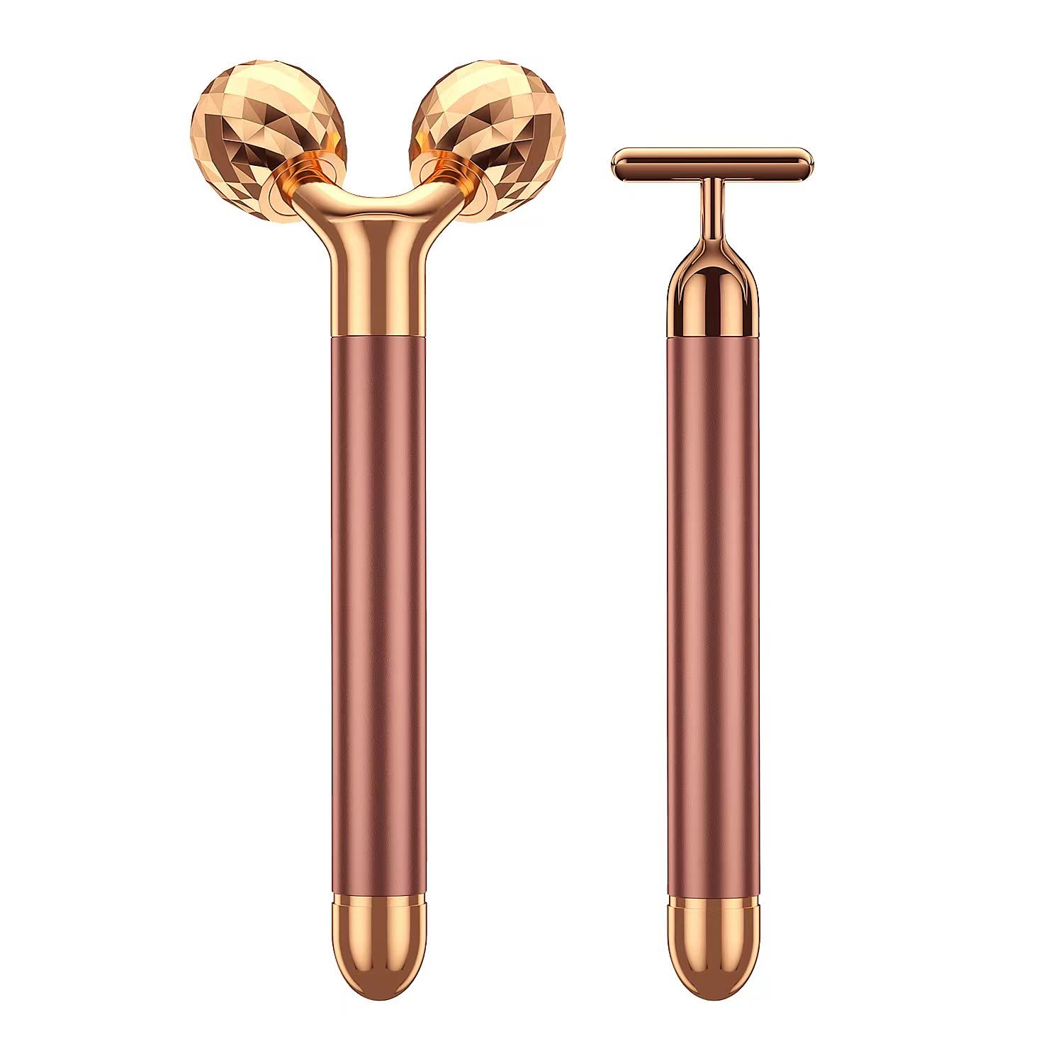 Premium 2-IN-1  24K Golden Pulse Facial Face Massager