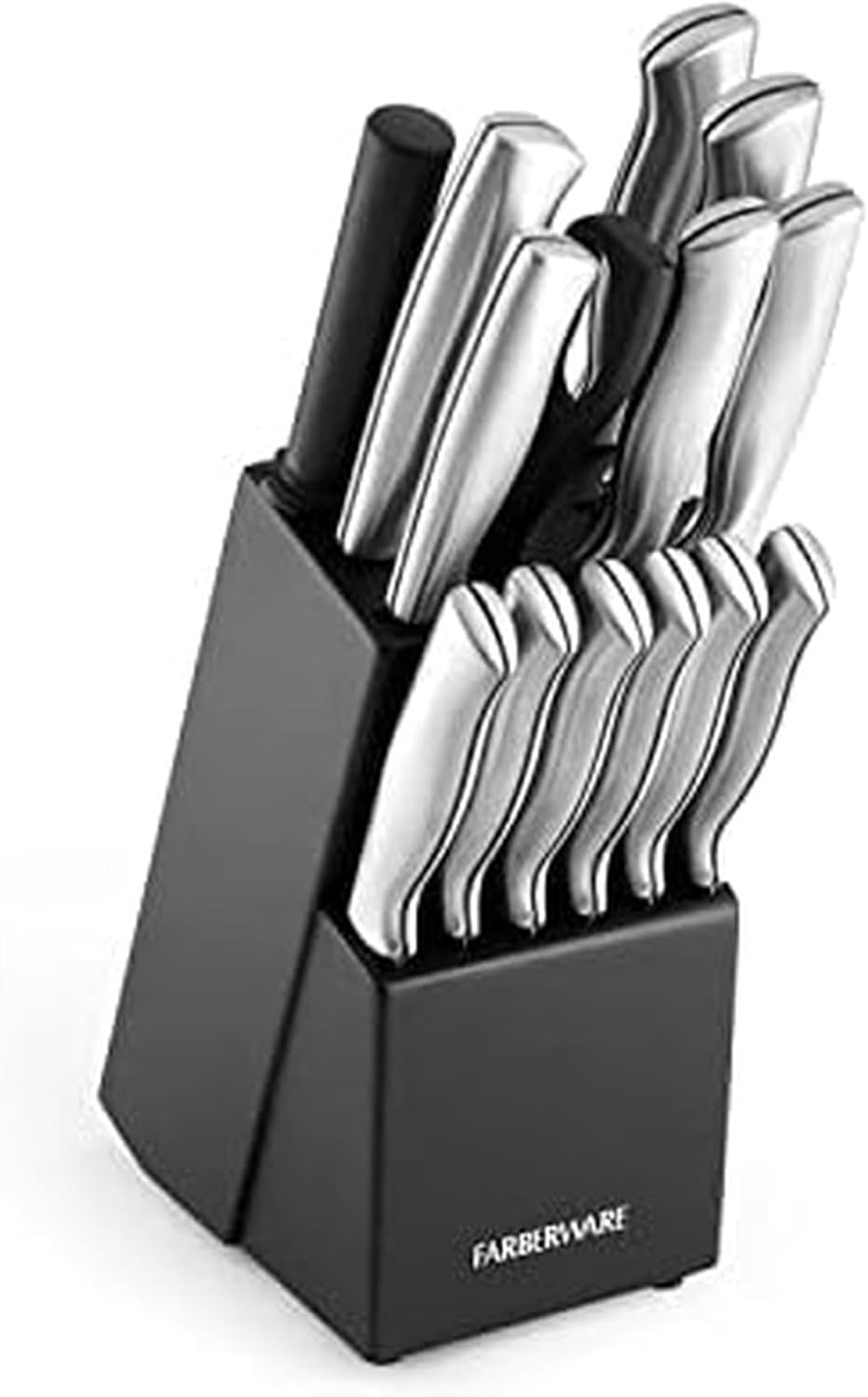 Premium 15-Piece Kitchen High-Carbon Stainless Steel Blades with Wood Block
