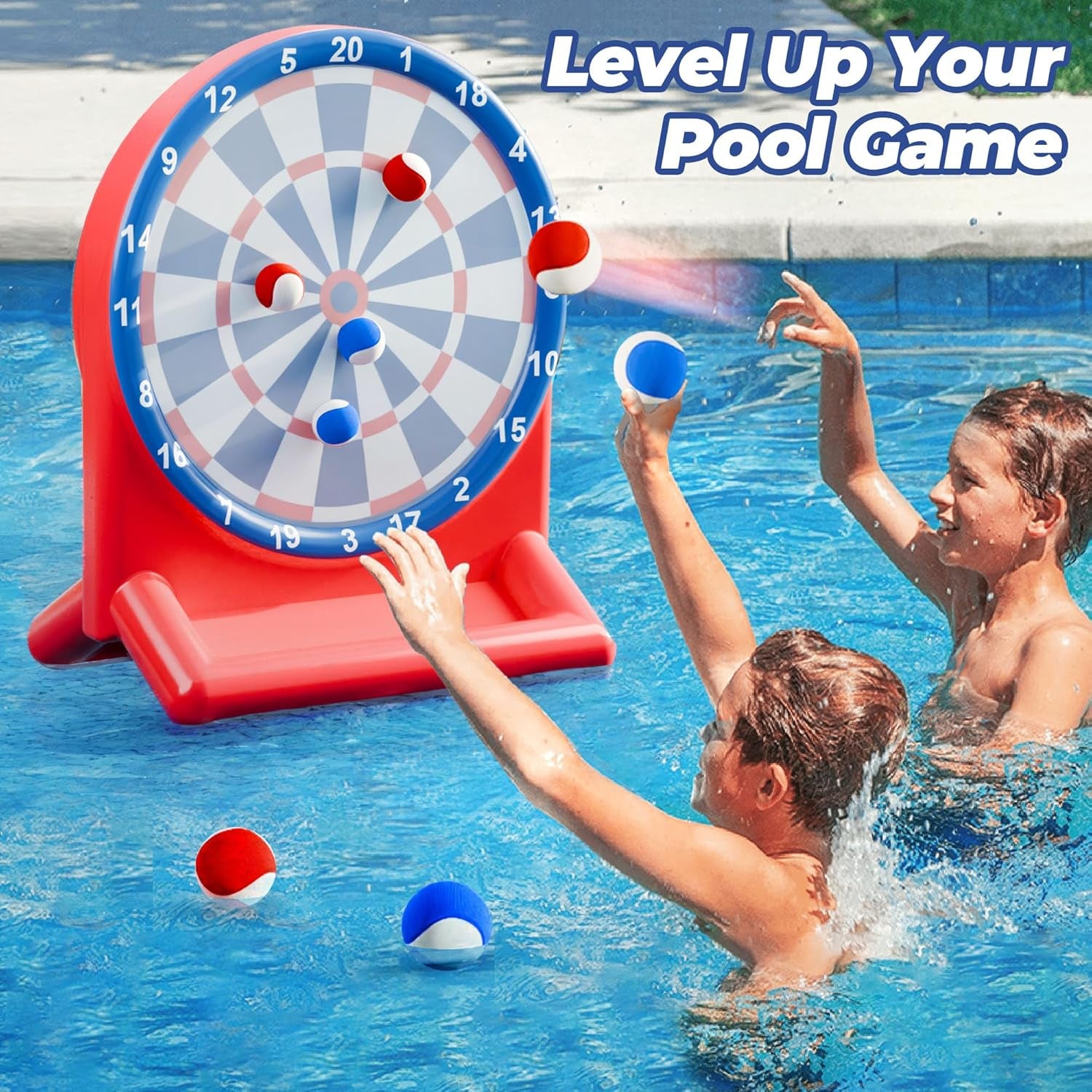 Kids Fun Pool Toys, Inflatable Dart Board Toss Water Game