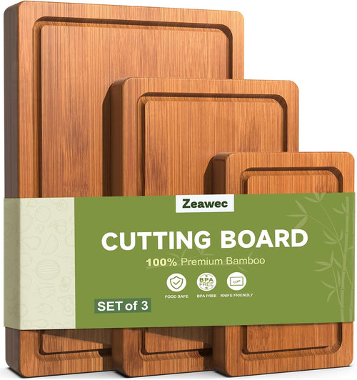 3-Piece Set Deep-Carbonized Bamboo Cutting Board 