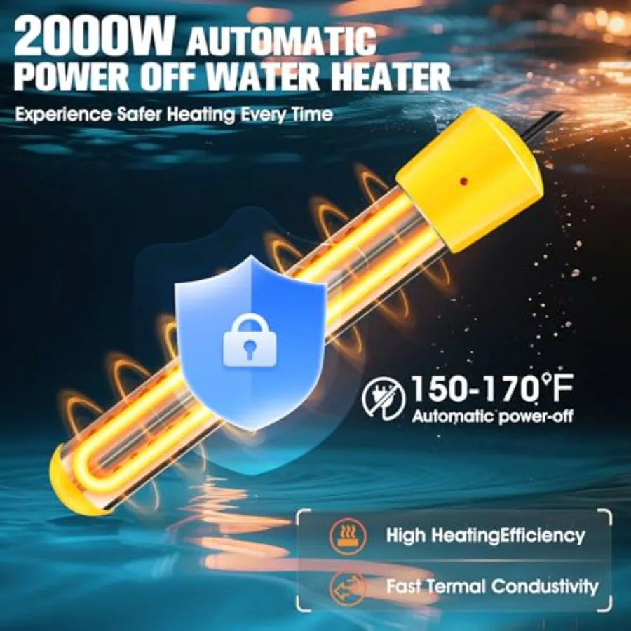 Portable Shower with Heaterportable Shower for Camping with 2000W Auto-Off Heater 4 Spray Modes Lasting 140 Mins LED Display Po
