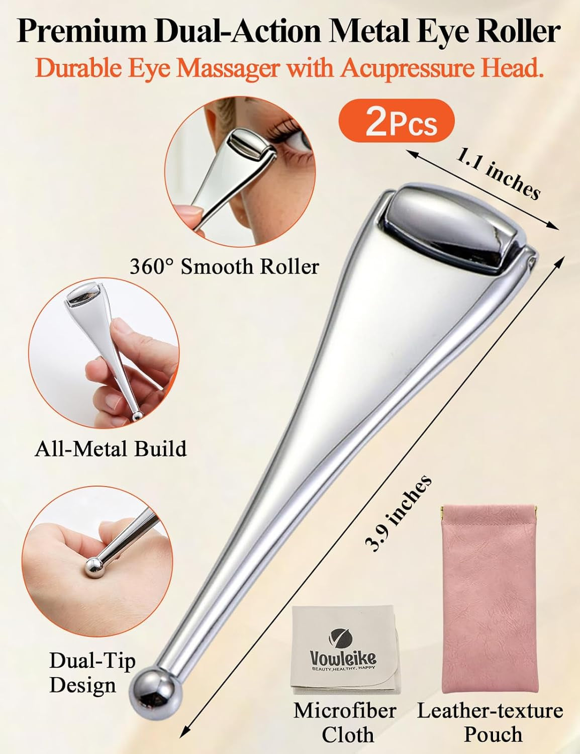 2-Pack Metal Eyelid Massager 