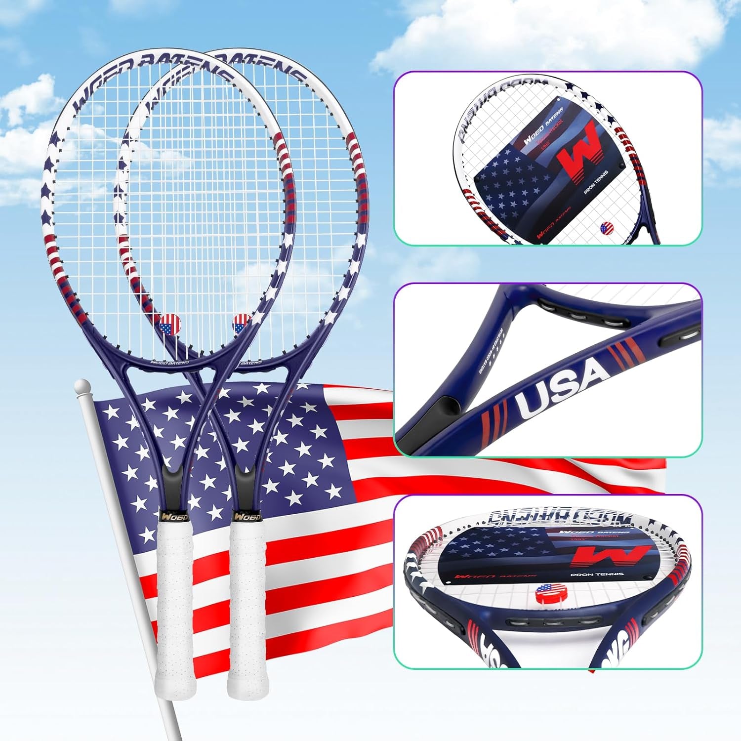 Premium Tennis Rackets for Adults 27 Inch Tennis Racquets Set Included Tennis Racket 