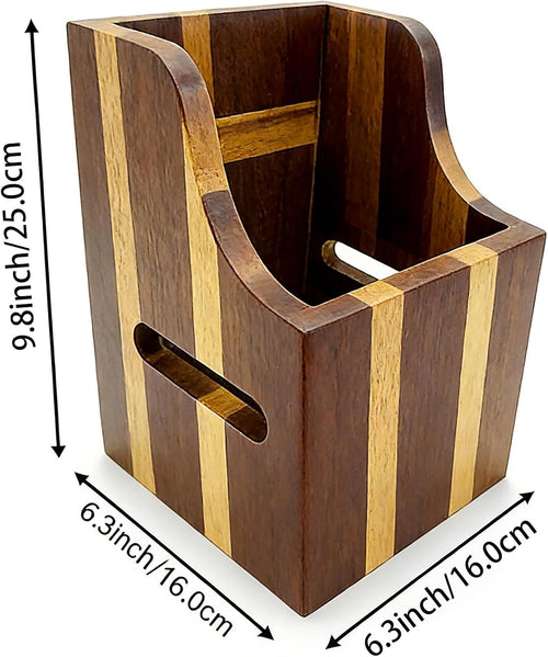 360° Rotating Magnetic Wooden Knife Block for Kitchen without Knives 