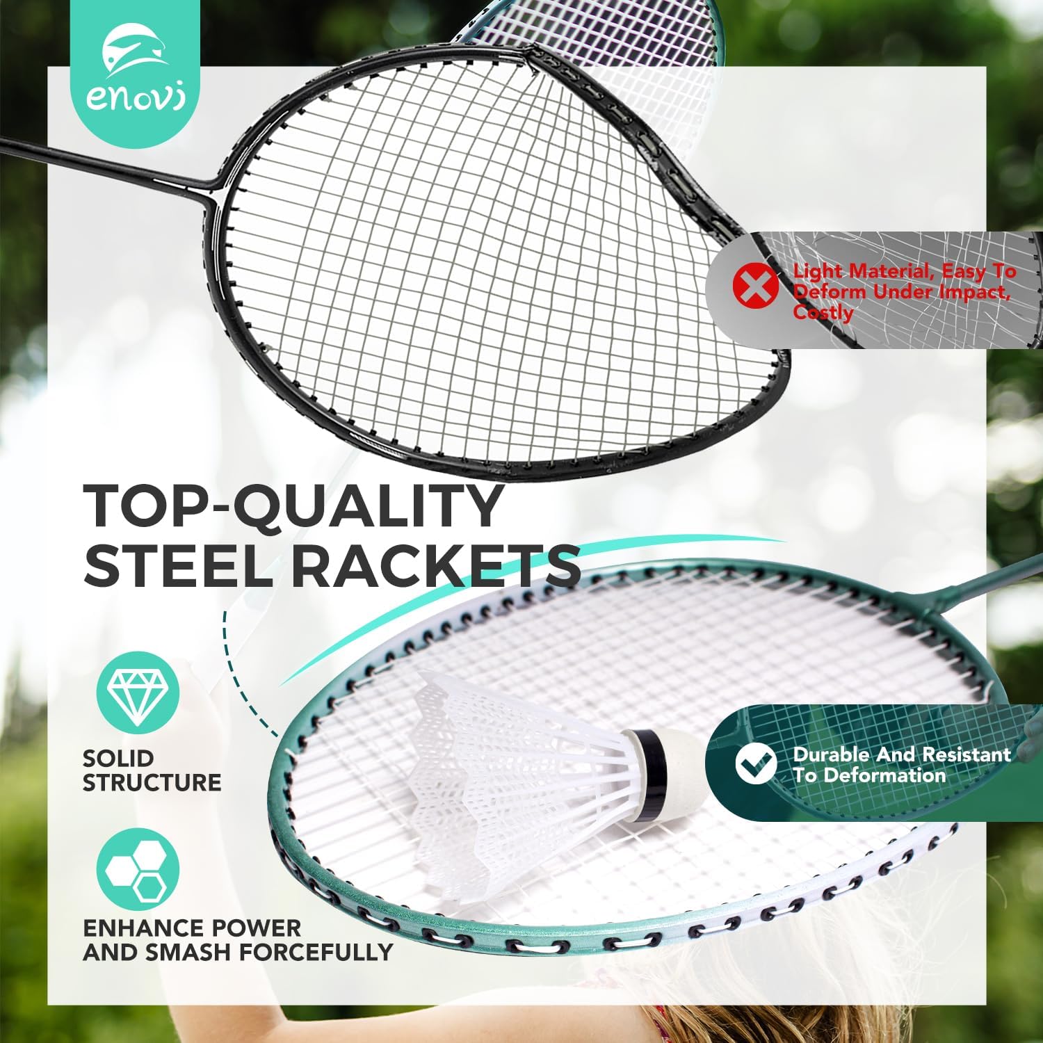 Easygo Badminton Set with Net, 4 Rackets