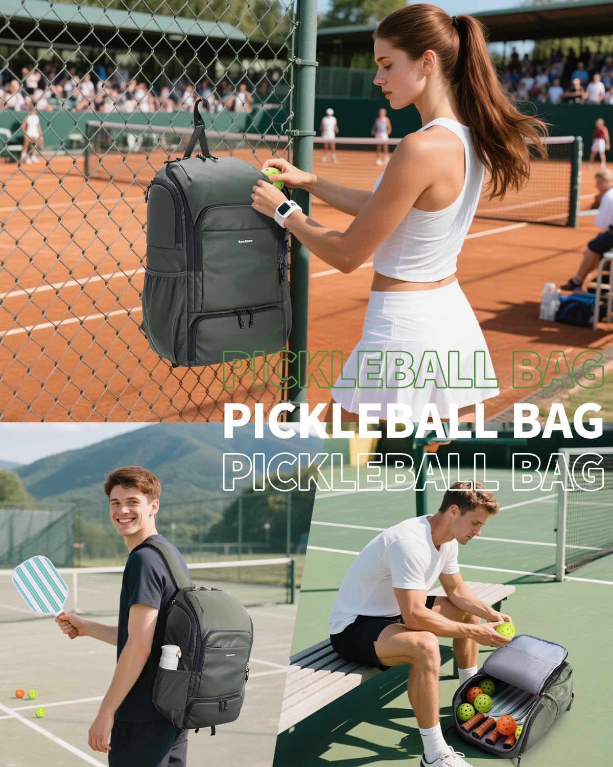 Premium Pickleball Bag Large Sports Pickleball Backpack with Shoe Compartment 