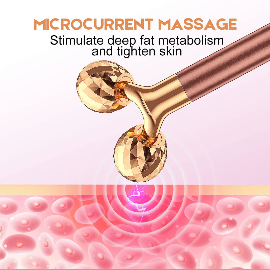 Premium 2-IN-1  24K Golden Pulse Facial Face Massager