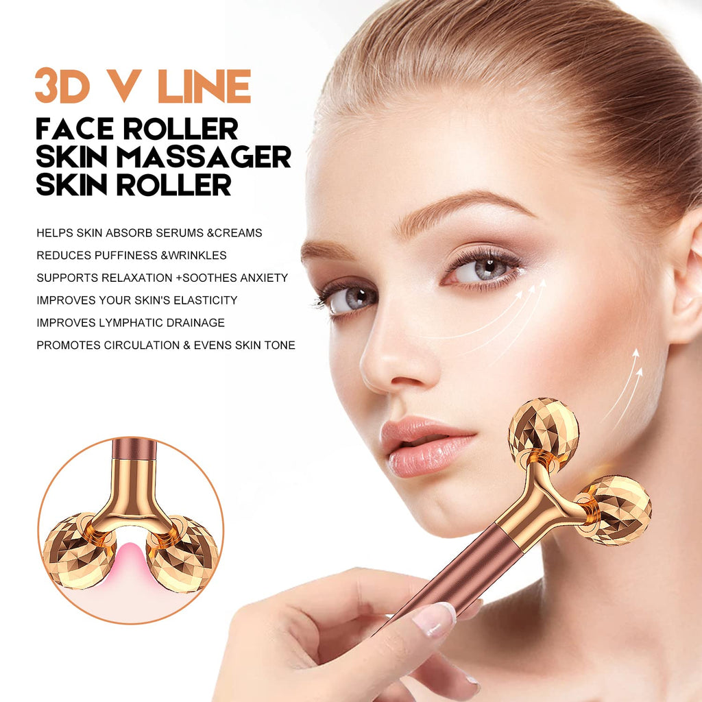 Premium 2-IN-1  24K Golden Pulse Facial Face Massager
