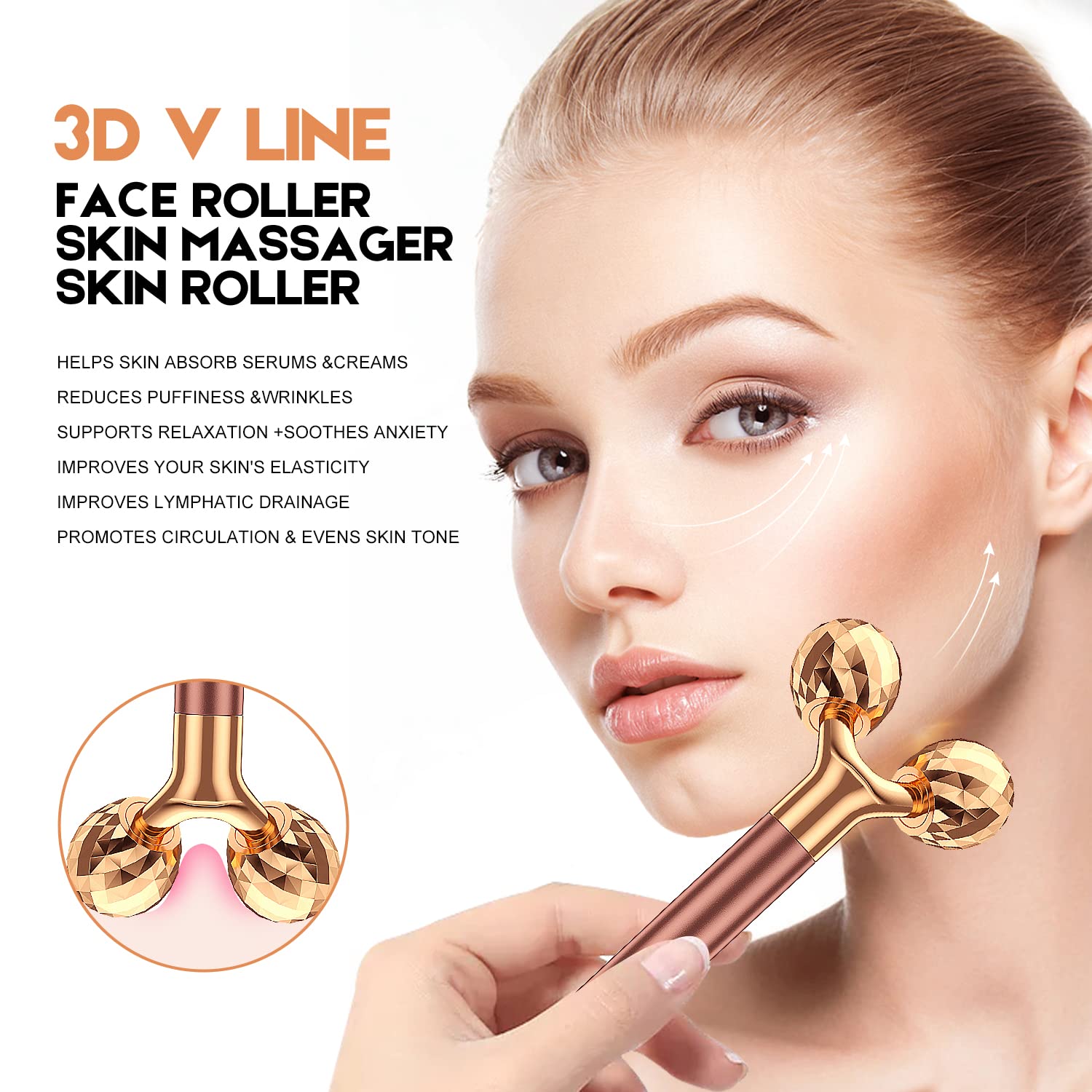 Premium 2-IN-1  24K Golden Pulse Facial Face Massager