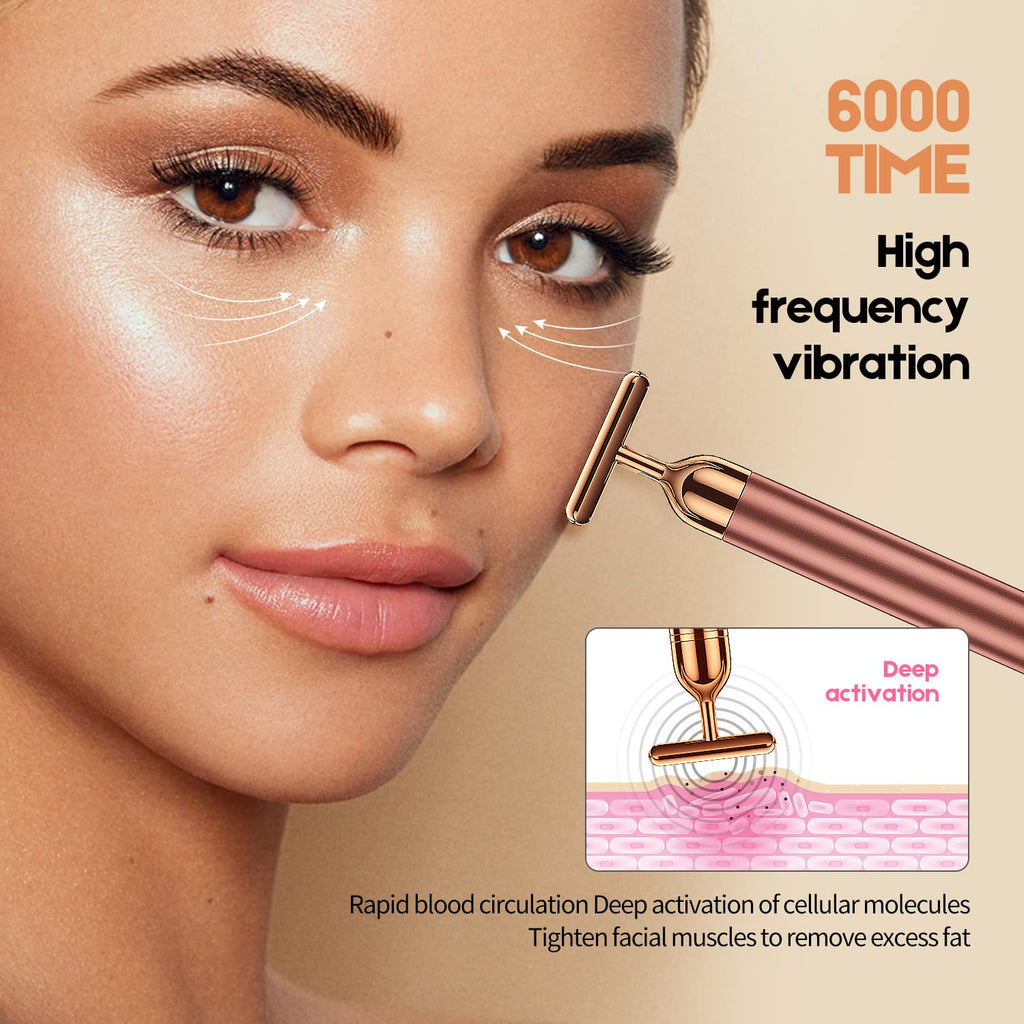 Premium 2-IN-1  24K Golden Pulse Facial Face Massager