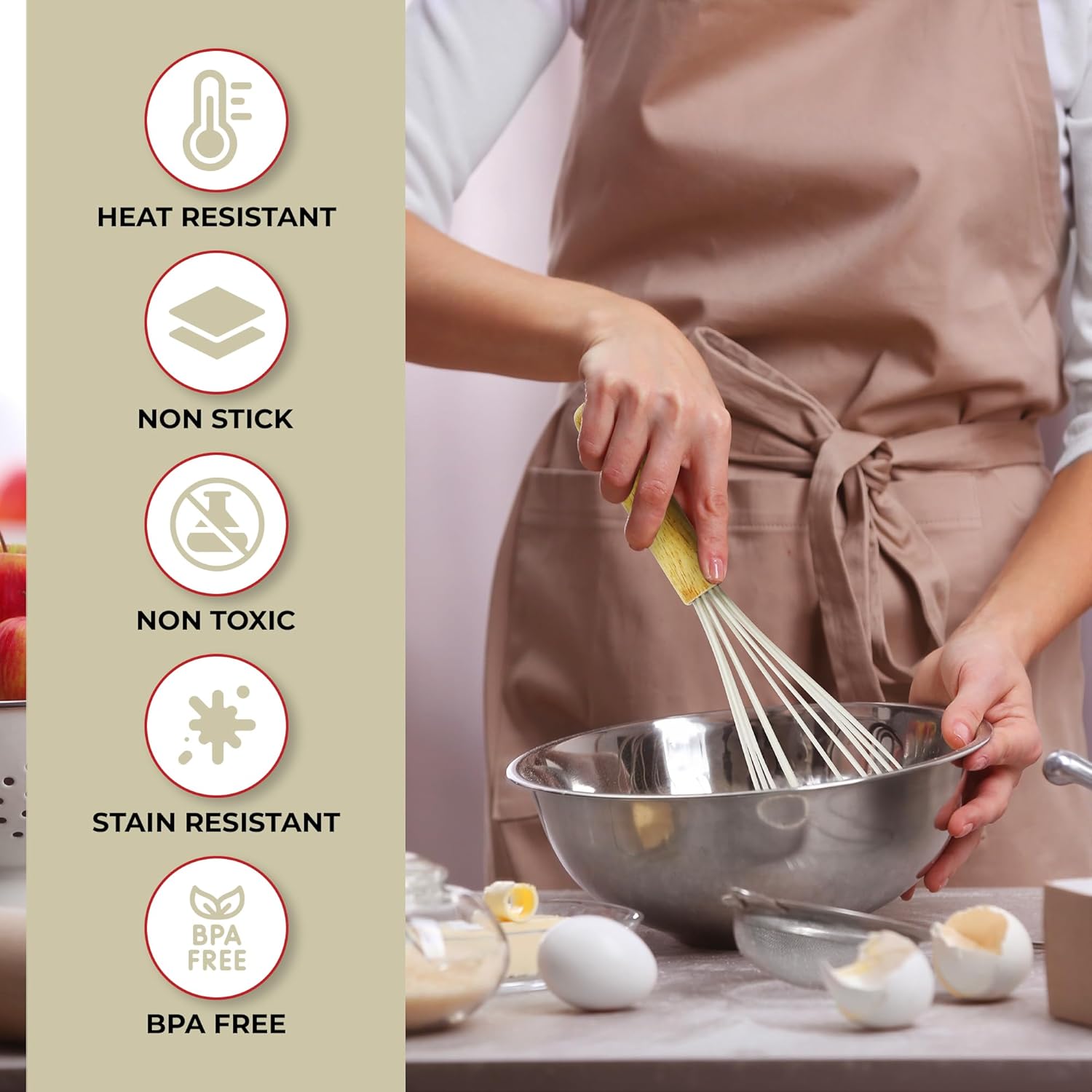50 PCS Silicone Kitchen Utensils Set Complete Kitchen Set - 800°F Heat Resistant Non-Stick Premium Silicone
