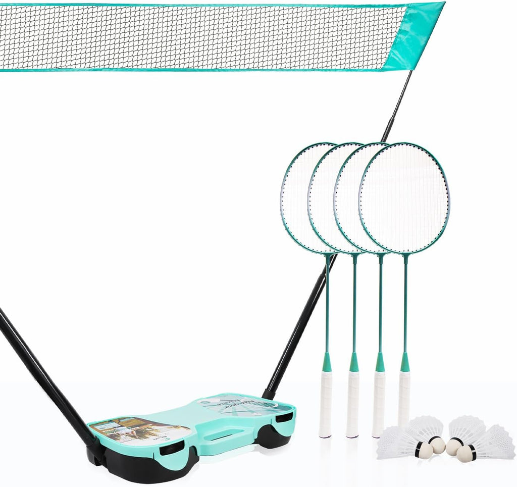 Easygo Badminton Set with Net, 4 Rackets