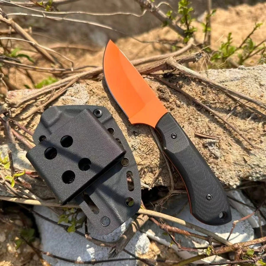 High-Hardness Fixed Blade Made of 8Cr13Mov Steel with G10 Handle Outdoor Camping Hiking and EDC Practical Cutting Knife for Men as a Gift.