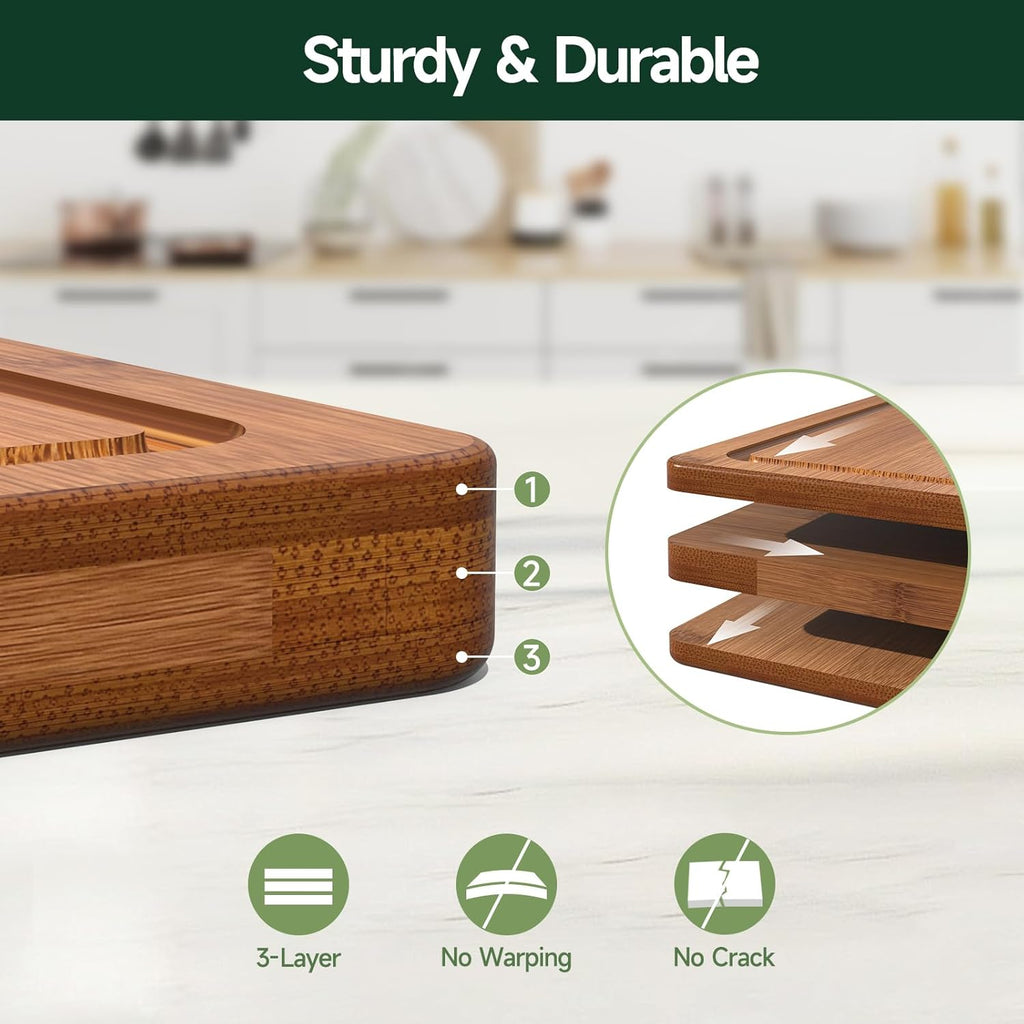 3-Piece Set Deep-Carbonized Bamboo Cutting Board 