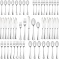 50 Piece Silverware Set Service for 10. Premium Stainless Steel Flatware Set