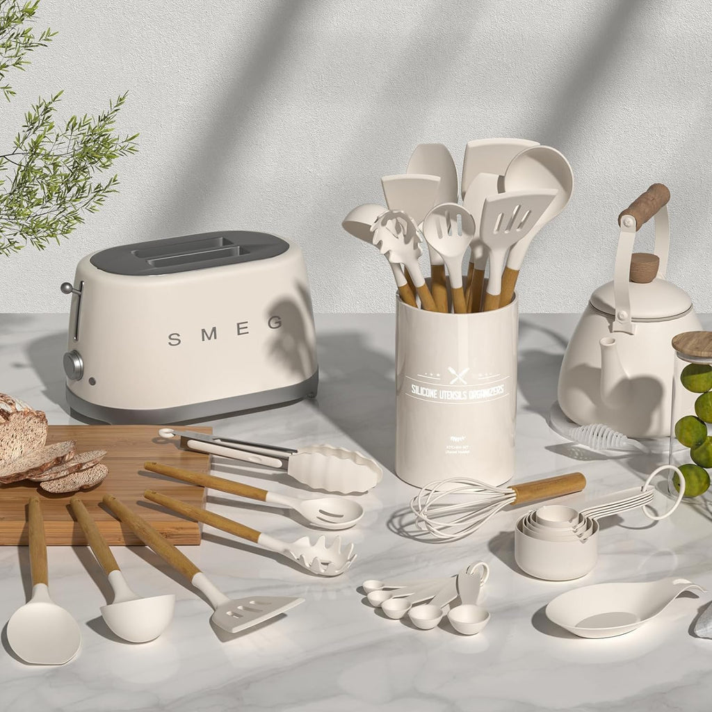 Kitchen Cooking Utensils Set, 33 Pcs Non-Stick Silicone Cooking Kitchen Utensils Spatula Set
