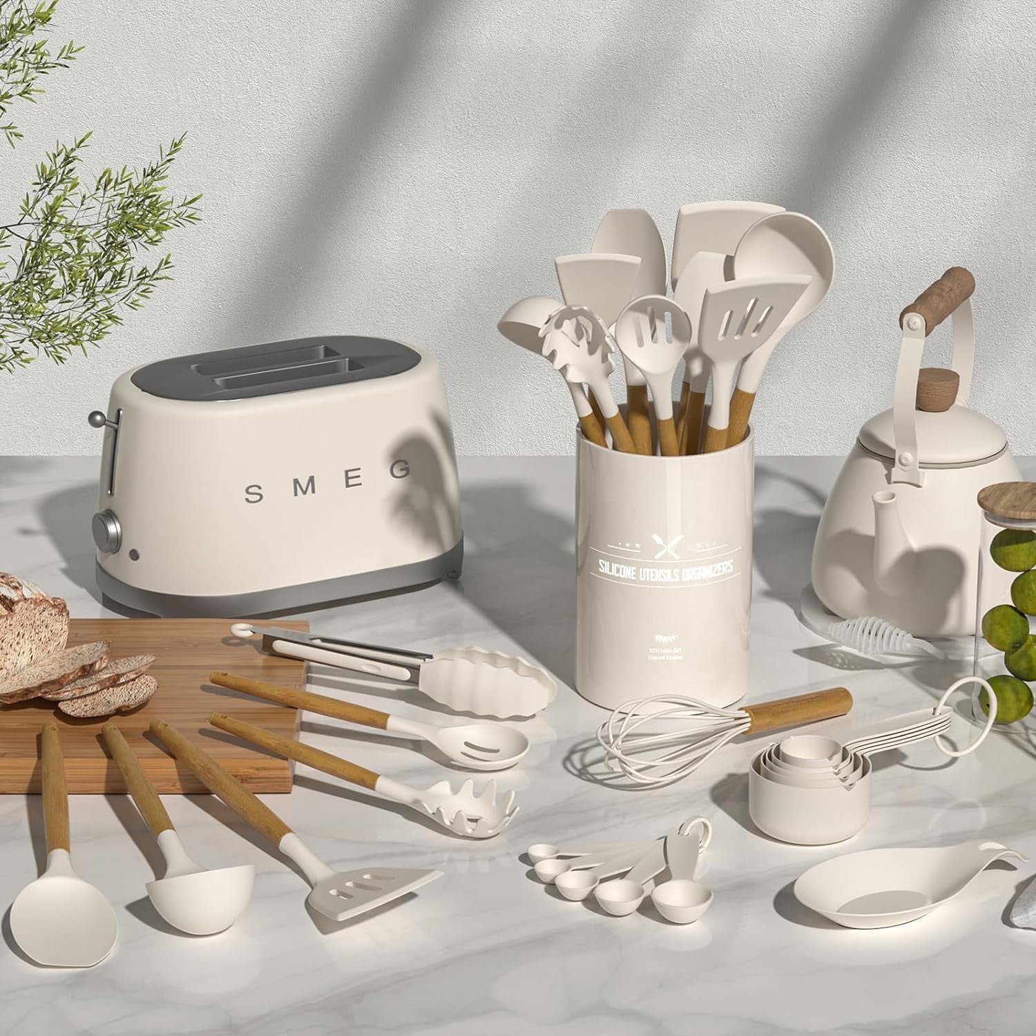 Kitchen Cooking Utensils Set, 33 Pcs Non-Stick Silicone Cooking Kitchen Utensils Spatula Set