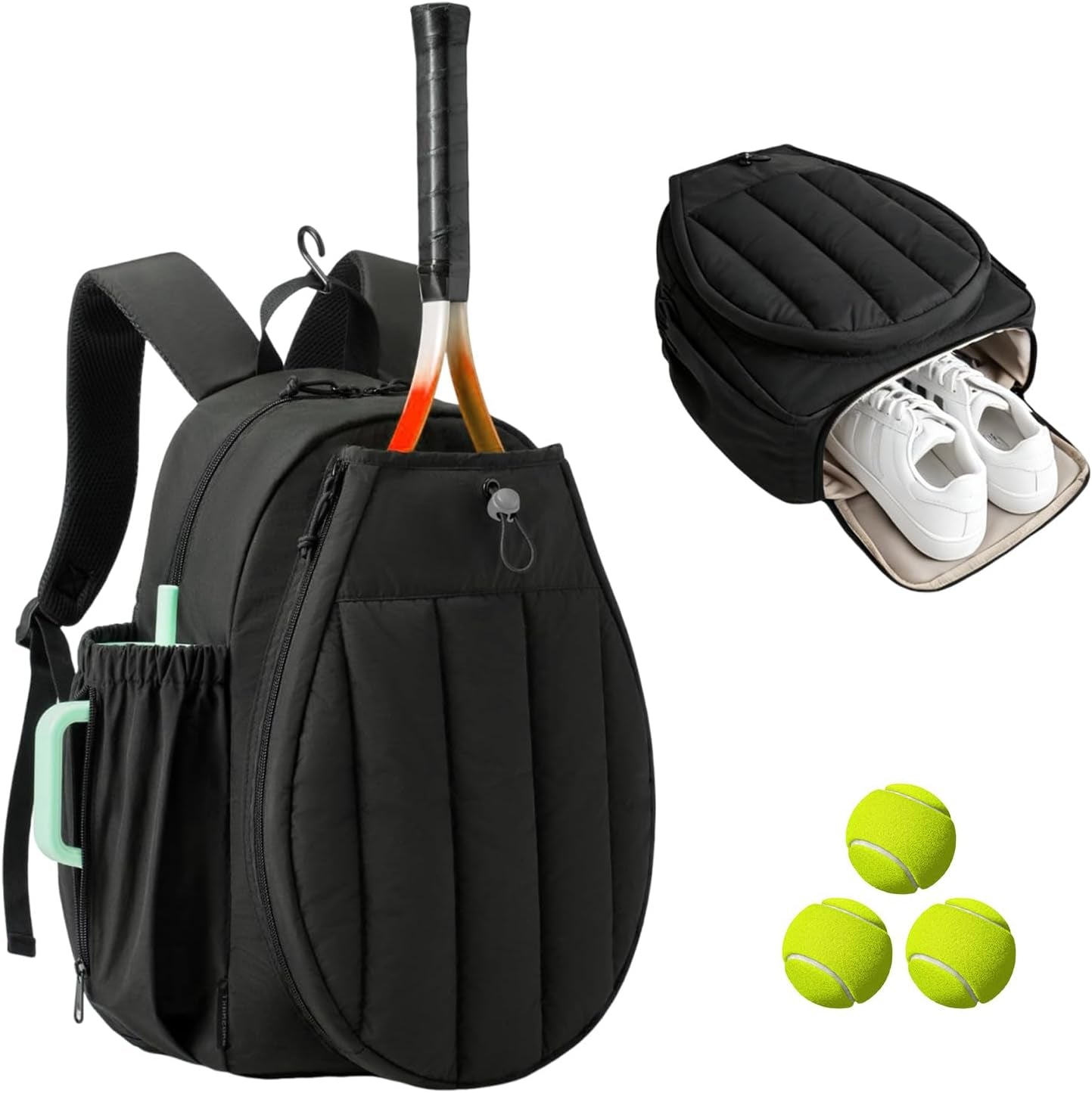 Tennis Backpack,Tennis Bag with Shoe Compartment&Waterproof 