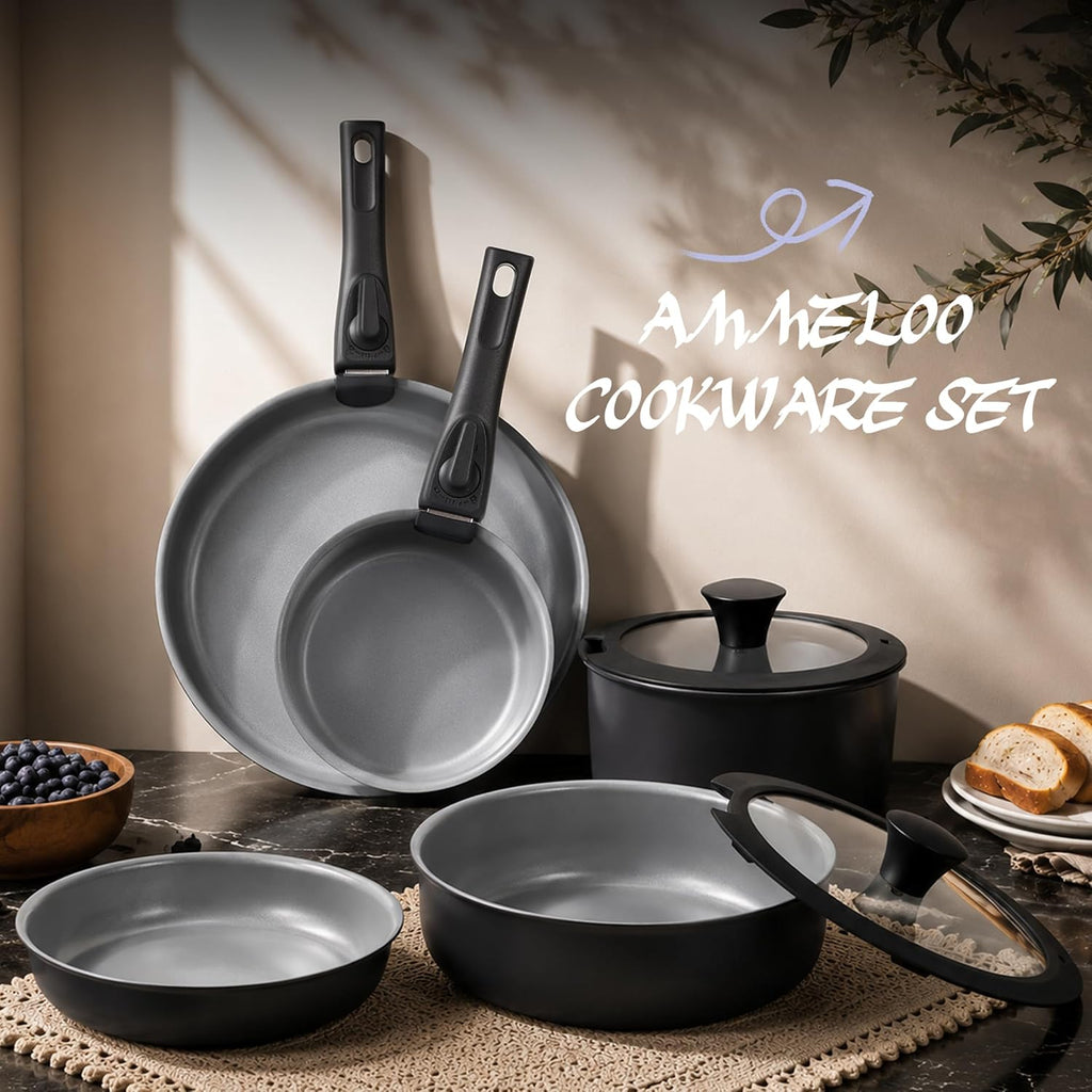 Premium Quality 18-Piece Ceramic Pots and Pans Set Non Stick