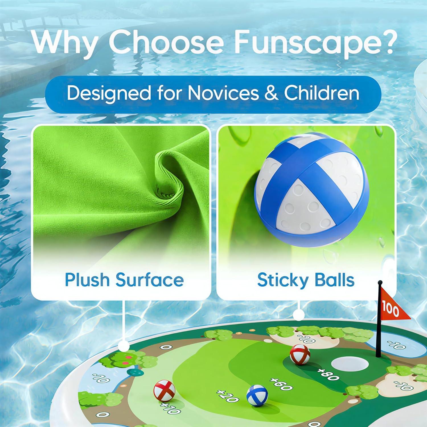 Kids Inflatable Golf Pool Toys, Fun Swimming Pool Game