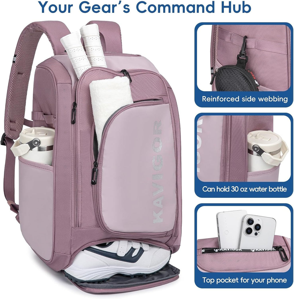 Premium Pickleball Bag, Large Pickleball Backpack Holds 4 to 6 Paddles