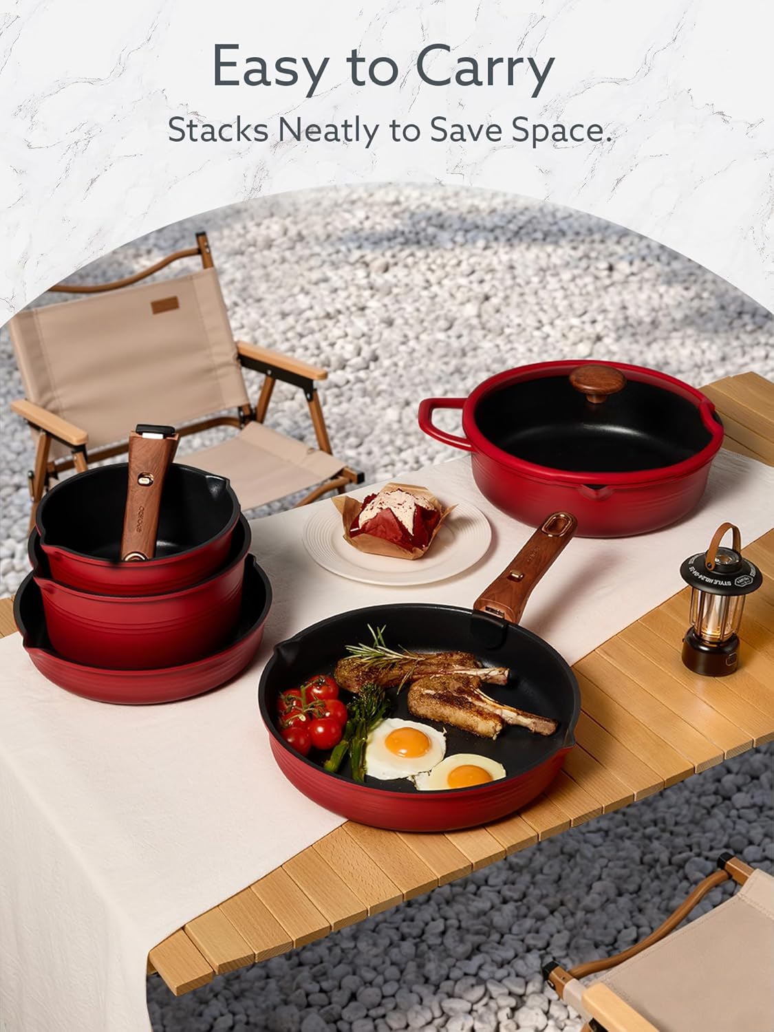20Pcs Titanium Cookware Set, Pots and Pans Set Non Stick