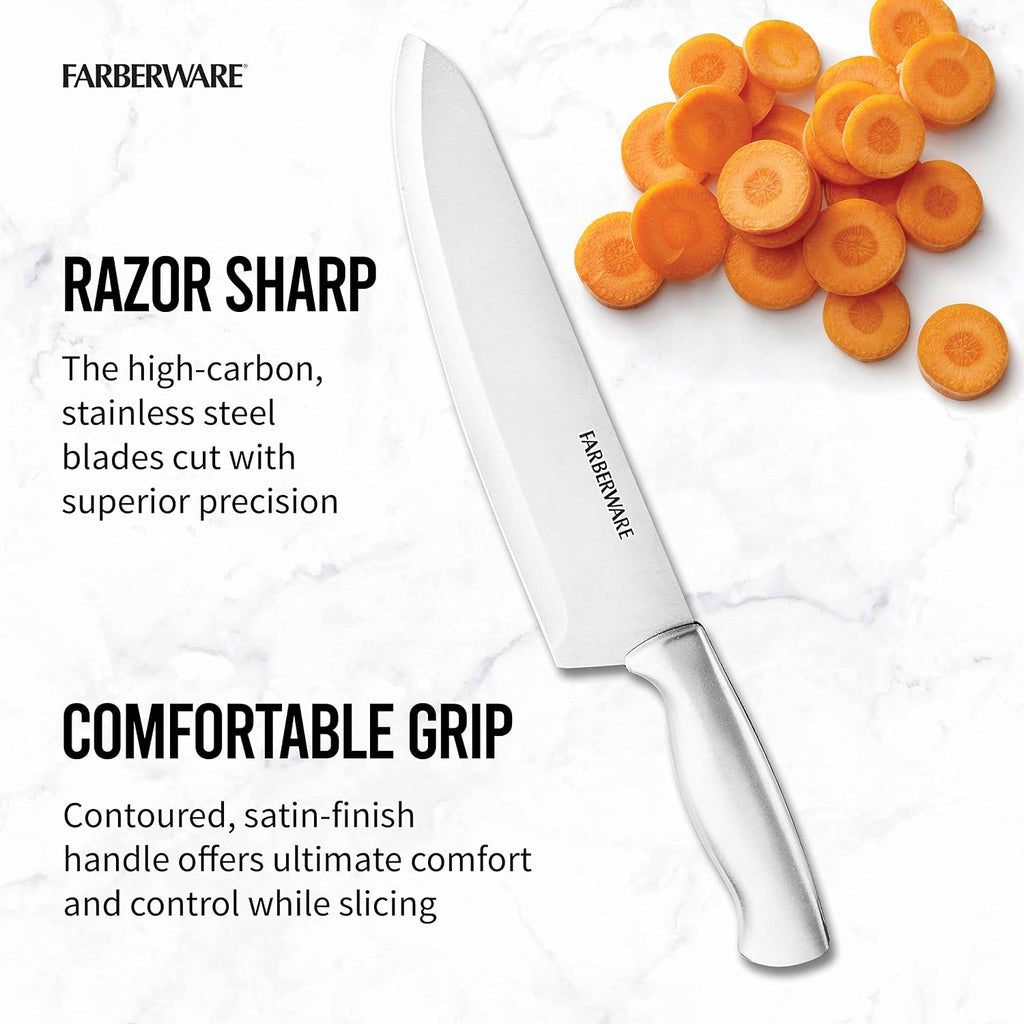 Premium 15-Piece Kitchen High-Carbon Stainless Steel Blades with Wood Block