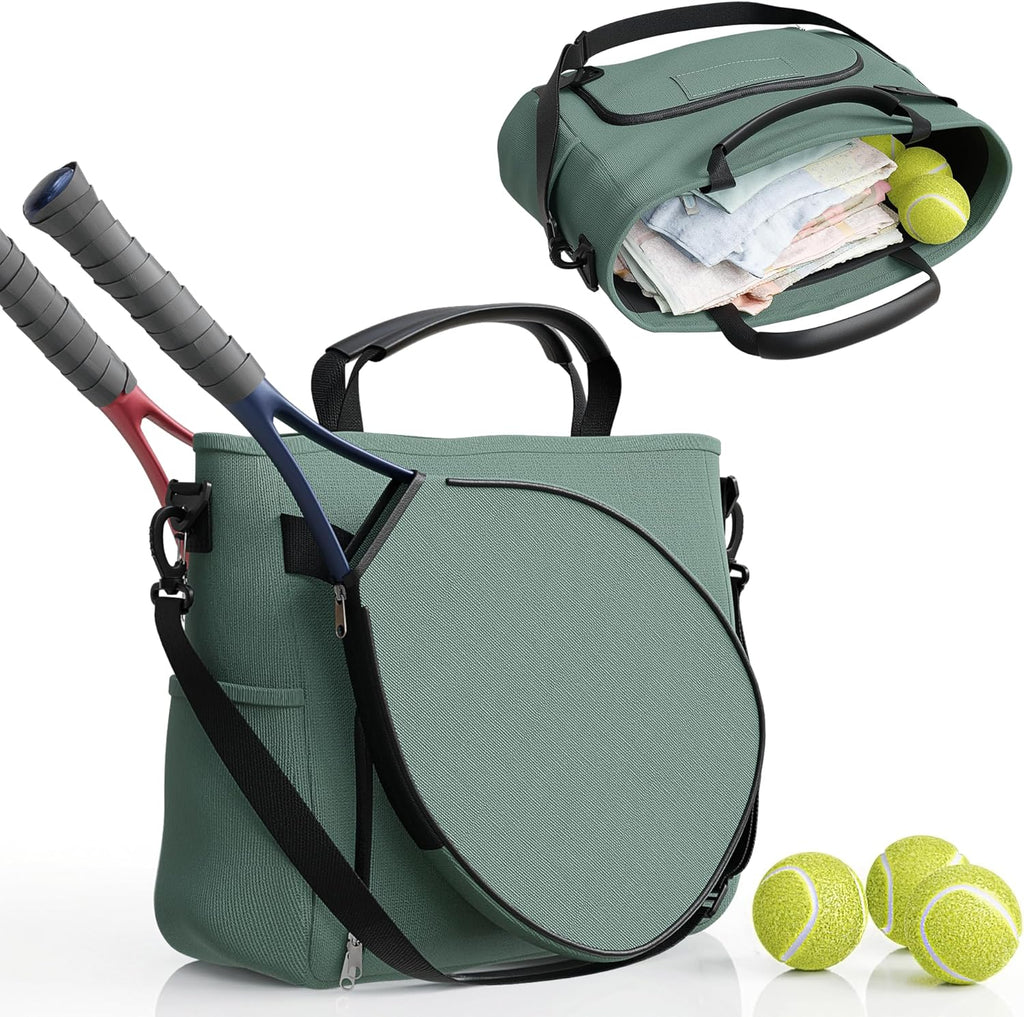Tennis Bags for Women Men - Sleek Tennis Racket Bag for Sports Accessories with 2 Detachable Racket Cases 