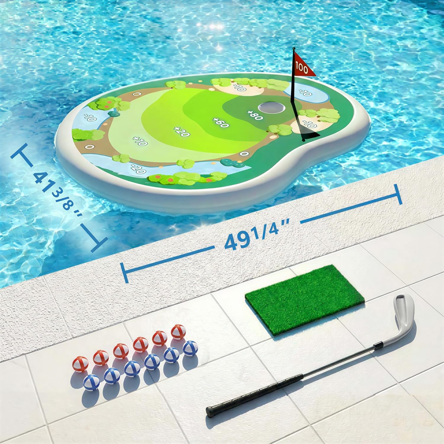 Kids Inflatable Golf Pool Toys, Fun Swimming Pool Game