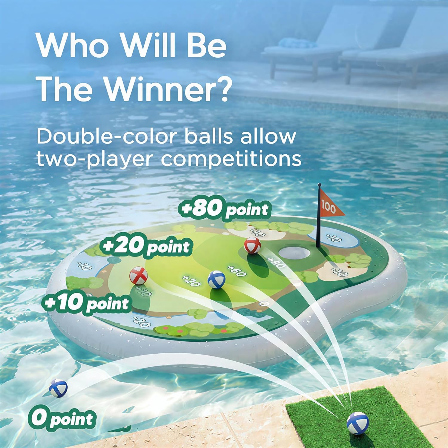 Kids Inflatable Golf Pool Toys, Fun Swimming Pool Game