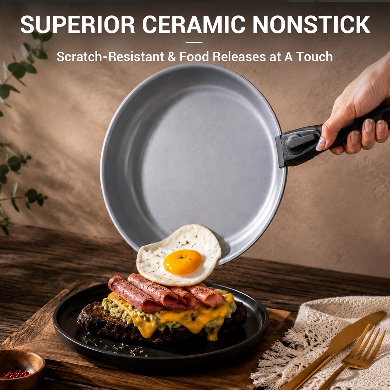 Premium Quality 18-Piece Ceramic Pots and Pans Set Non Stick