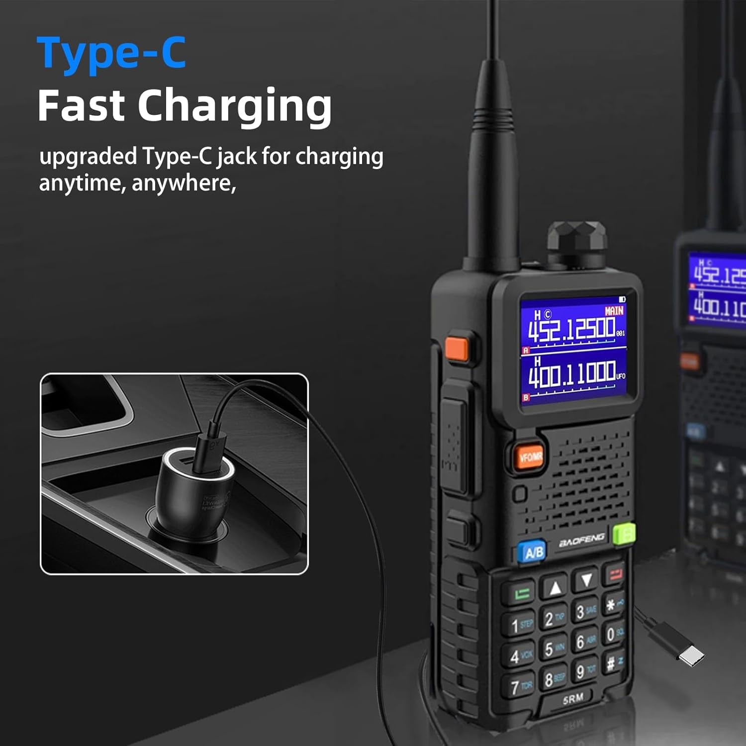 UV-5RM Ham Radio Handheld UV5R Dual Band-Long Range Walkie Talkies with NOAA Weather 
