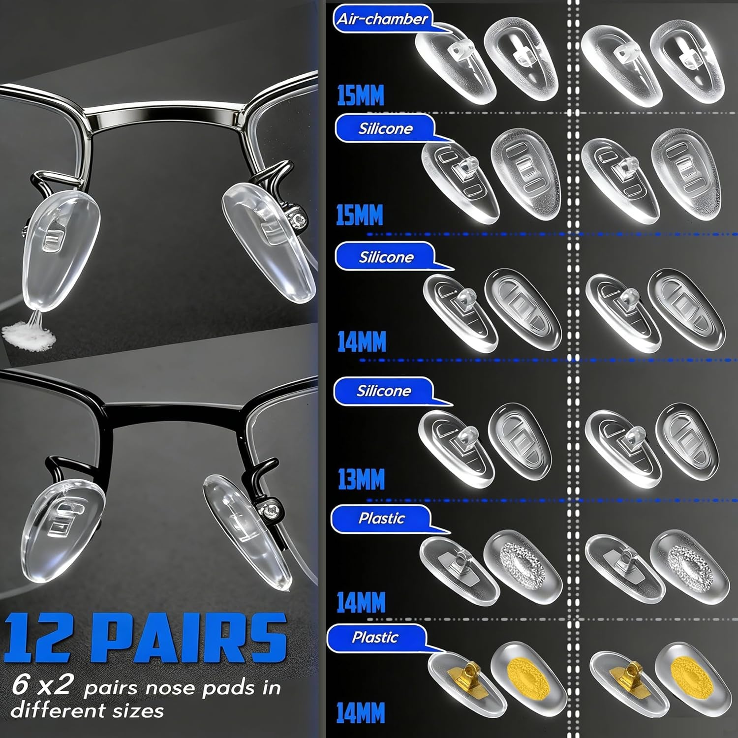 Eyeglass Sunglass Repair Kit, Magnetic Eye Glasses Repairing Tool Kit with Assorted Screws