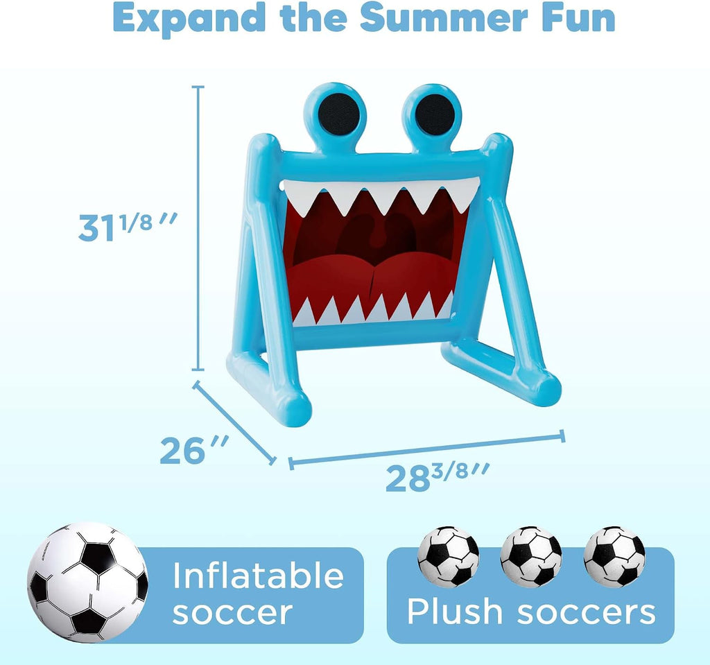 Kids Soccer Pool Toy, Inflatable Soccer Goal W/Balls
