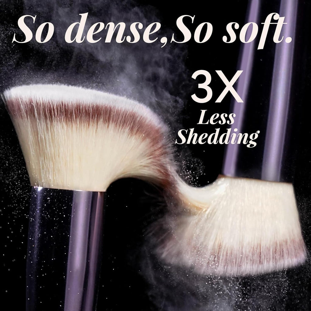 Makeup Brush Set 18 Pcs Professional Foundation Powder Concealers Eyeshadow Blush Synthetic Makeup Brushes with Labeled Instruction Black Case Upgraded Version