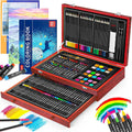 150-Pack Deluxe Wooden Art Set Crafts Drawing Painting Kit with 2 -Sketch Pads