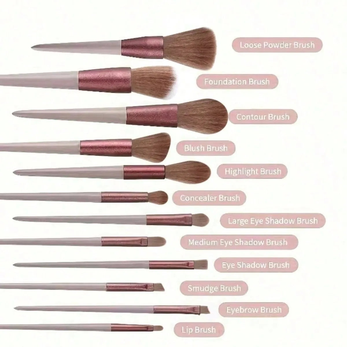 13 Soft Makeup Brushes Set with Perfect Soft Pouch - Premium Makeup Tools,Made of High Quality Fibers,Girly Fashion Items