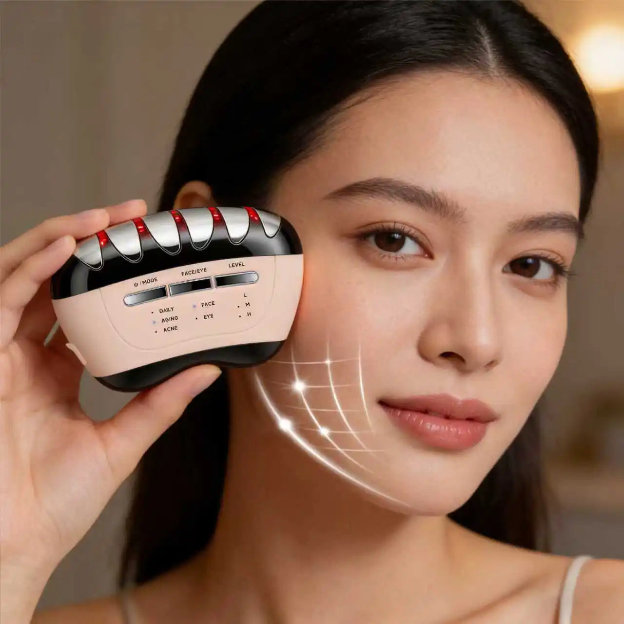 Home USB Electric Beauty Massager, V-Face Lifting Device, RF Skin Rejuvenation Tool, Ergonomic Design, Perfect Holiday Gift For