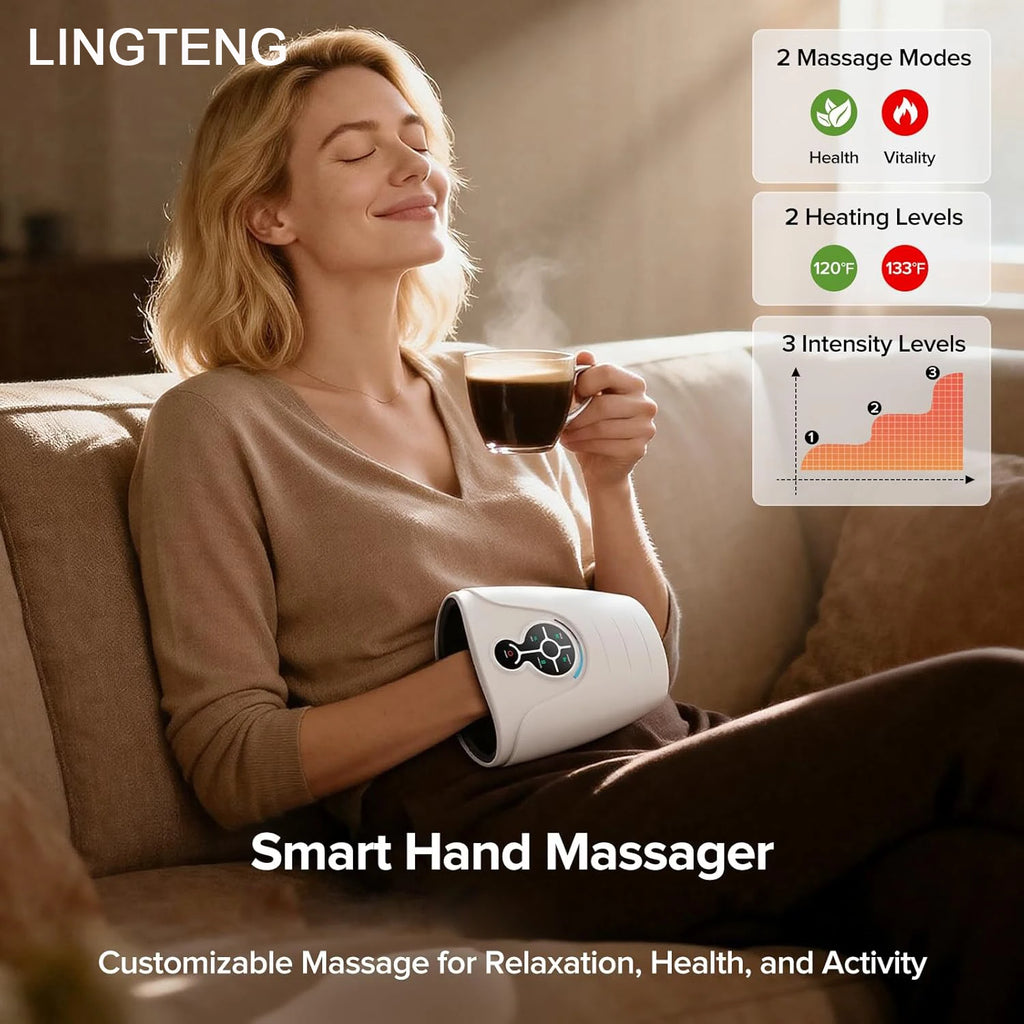 Hand Massager, a Mother'S Day Gift or Birthday Gift for Mom, Hand Massager with Heating and Pressure Functions, Wireless and Cord-Free Hand Massager, Suitable for Arthritis and Carpal Tunnel Syndrome