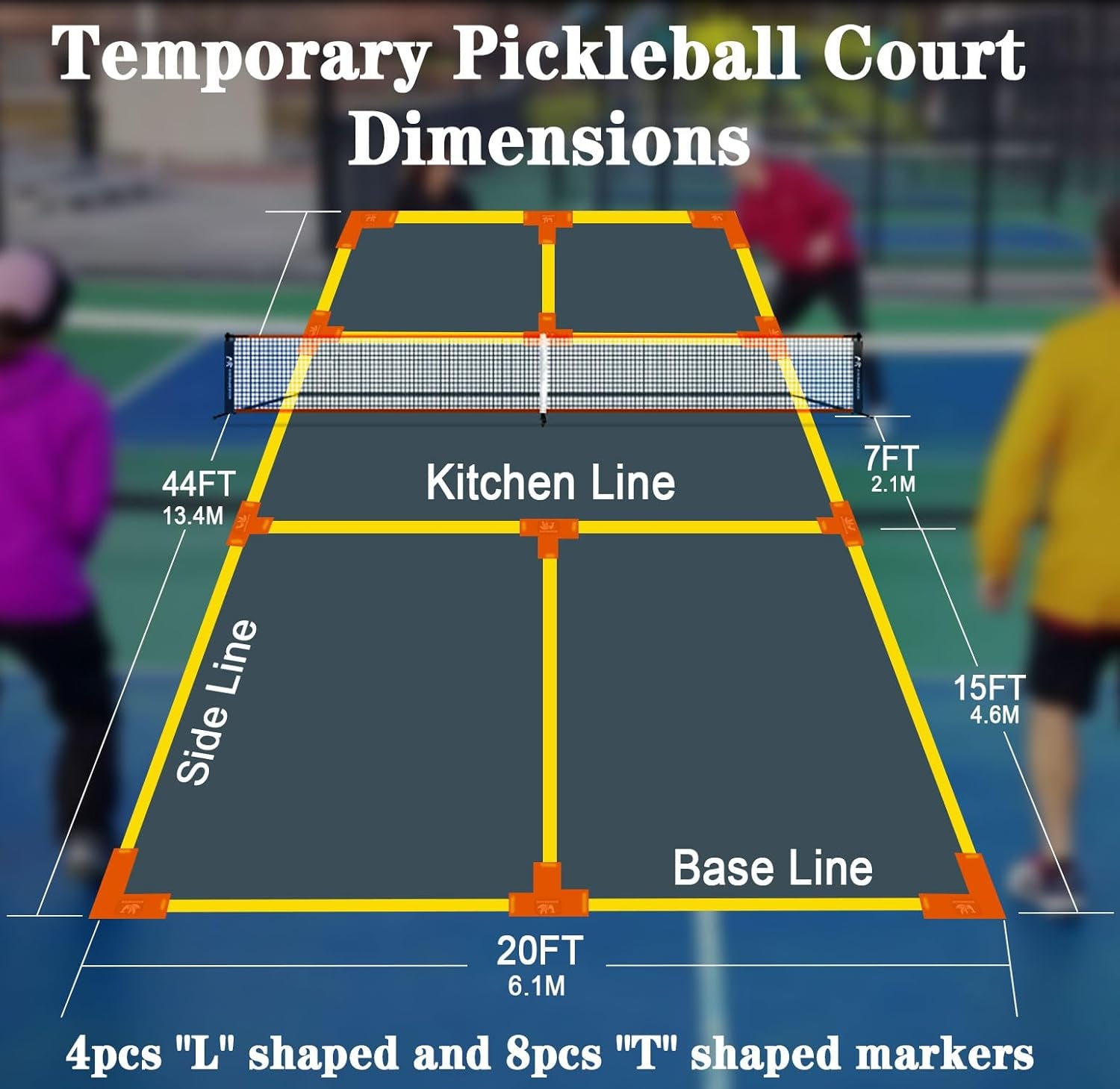 Portable Pickleball Net Set, 22FT Pickle Ball Net with Paddle Set of 4 